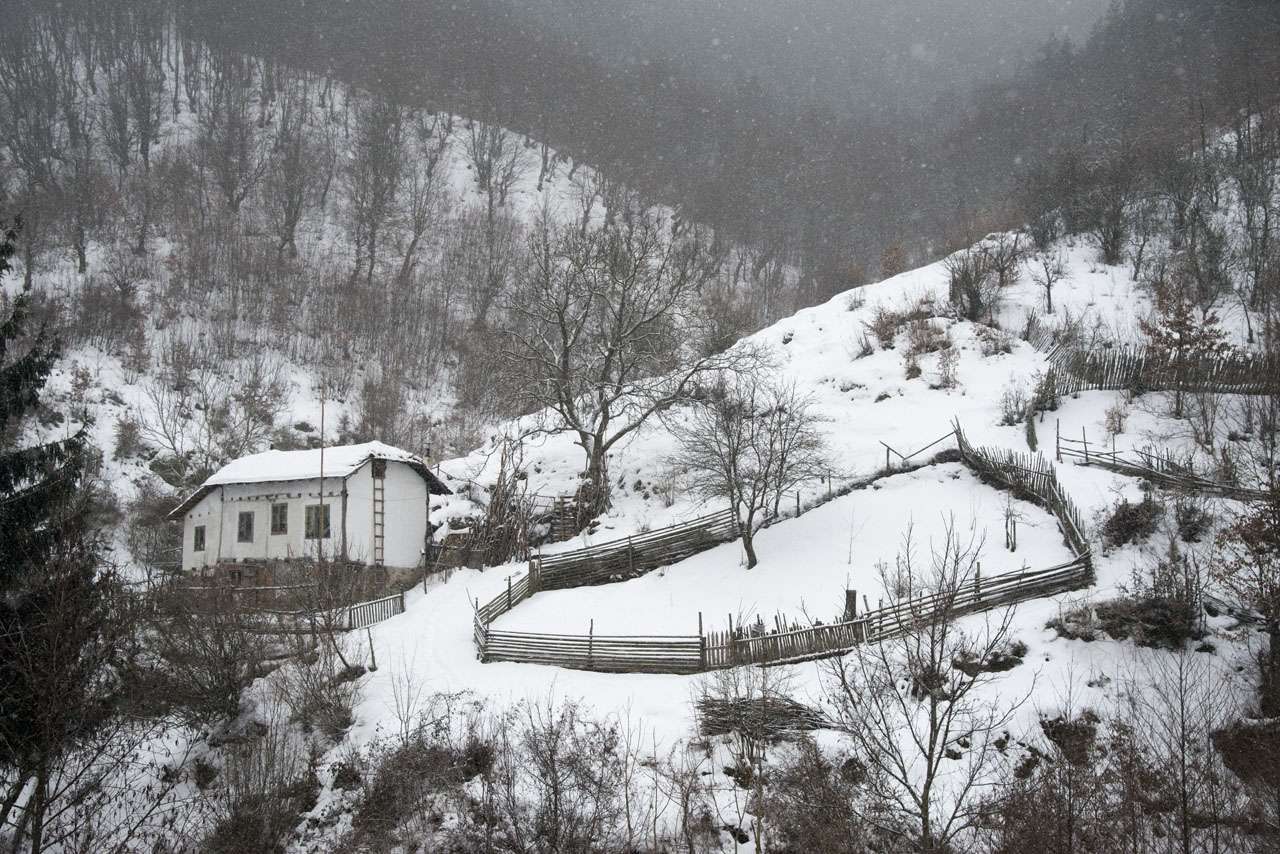 Село Сушица през зимата.